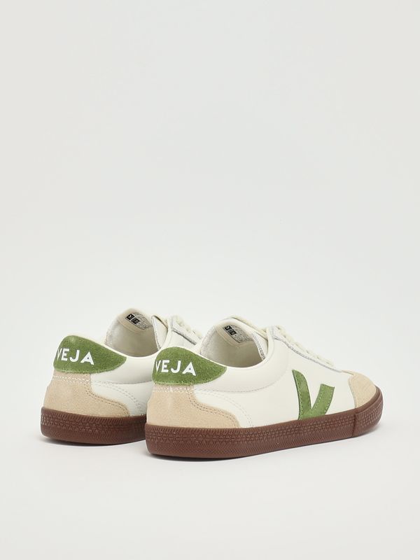 3. Volley smooth and suede leather sneakers for women White-Green Veja vo2020875