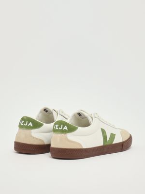 3. Volley smooth and suede leather sneakers for women White-Green