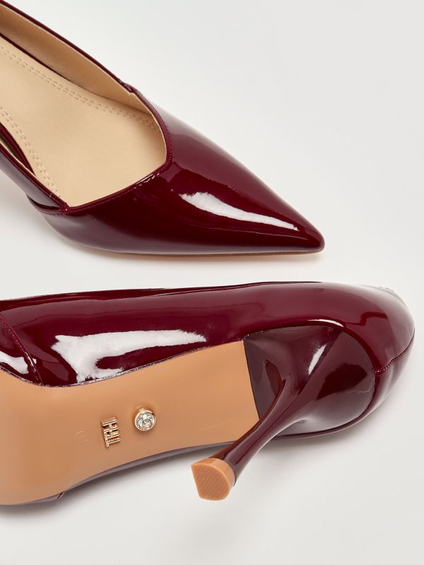 4. Regor imitation patent leather pumps for women Plum Twentyfourhaitch s0016