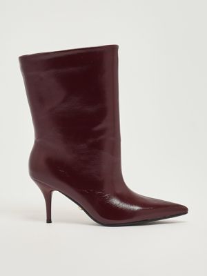 Unuk imitation leather heeled ankle boots for women Plum Twentyfourhaitch
