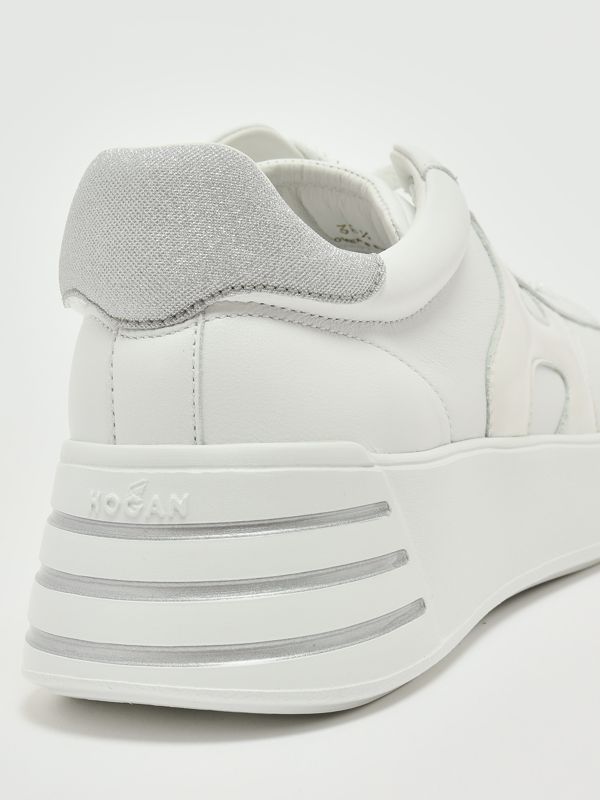5. Sneakers donna Rebel H564 in pelle Bianco-Argento Hogan hxw5640dn61qyq