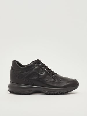 Interactive leather sneakers for women Black Hogan