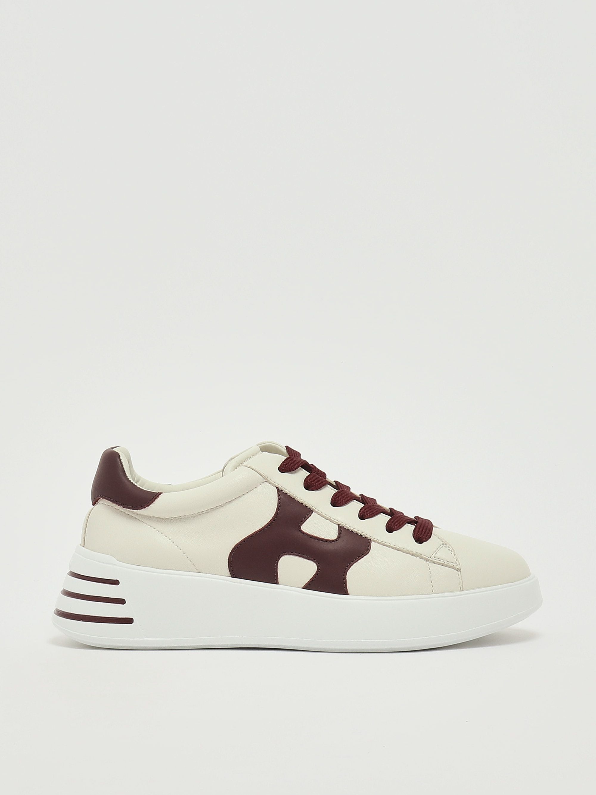 Hogan Rebel Sneaker Donna H564 In Nappa Avorio - Suola Extralight E Memory Foam, Made In Italy - HXW5640DN61 RCB367T - 3