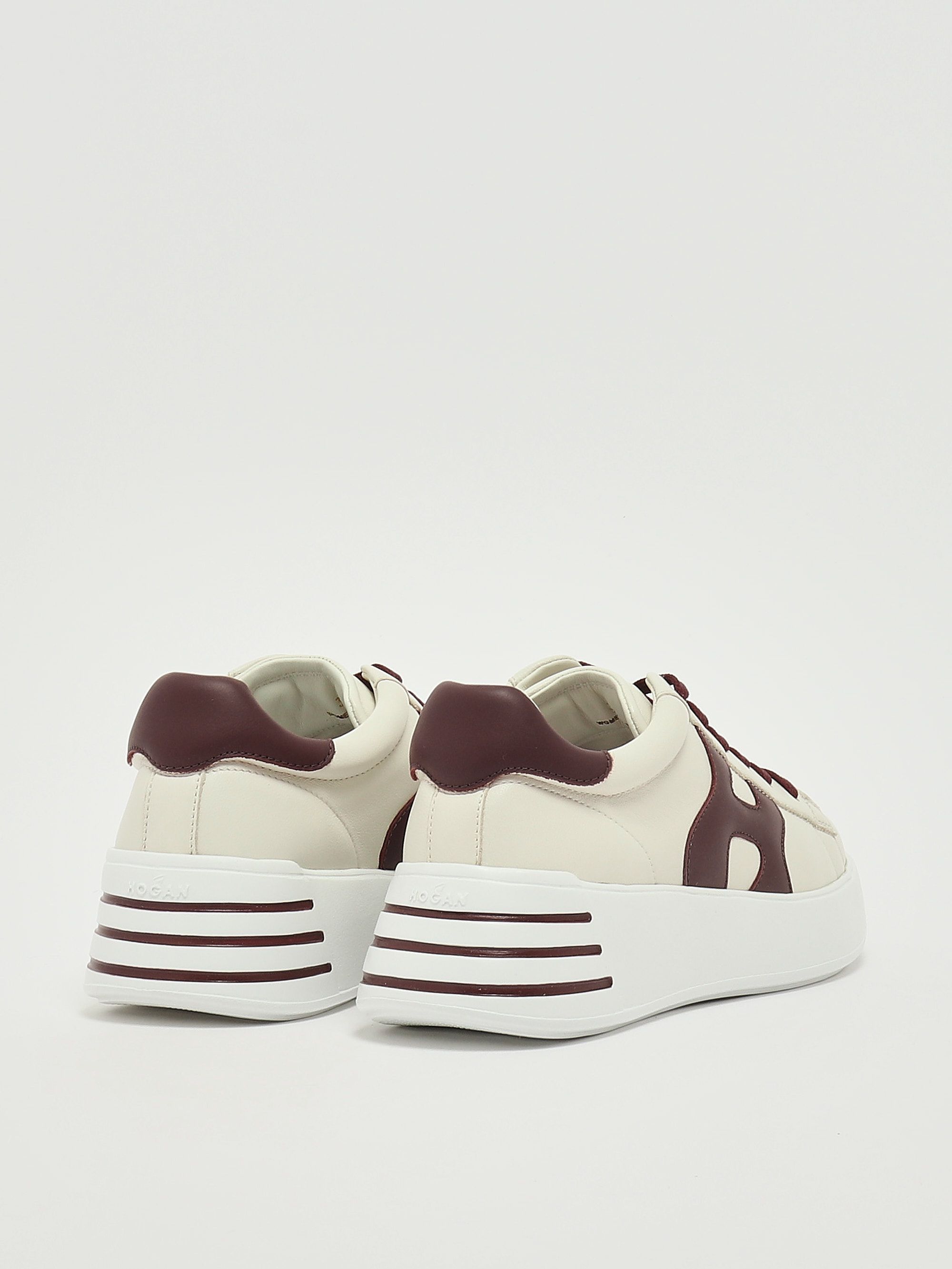 Hogan Sneakers Donna Rebel H564 In Nappa Avorio – Made In Italy, Suola Extralight 5cm