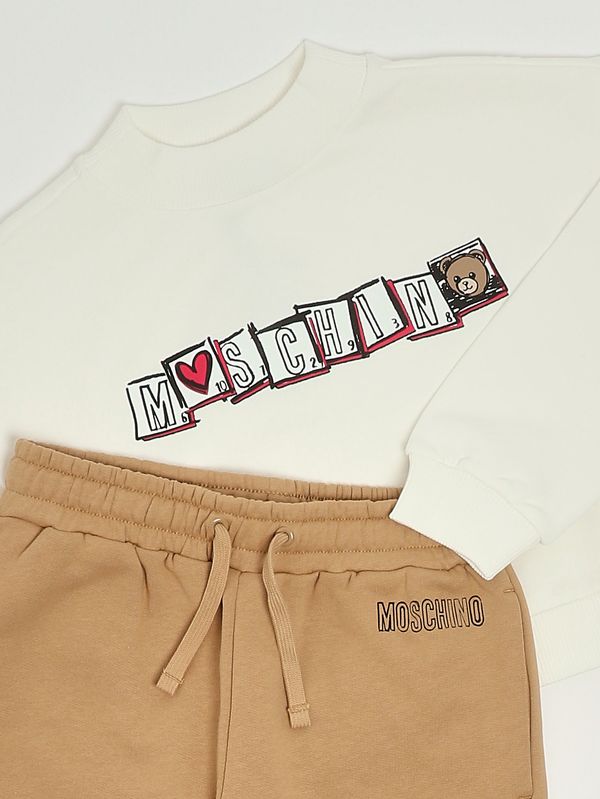 3. Ensemble fille en coton stretch Blanc-Chameau Moschino hdk037lca58