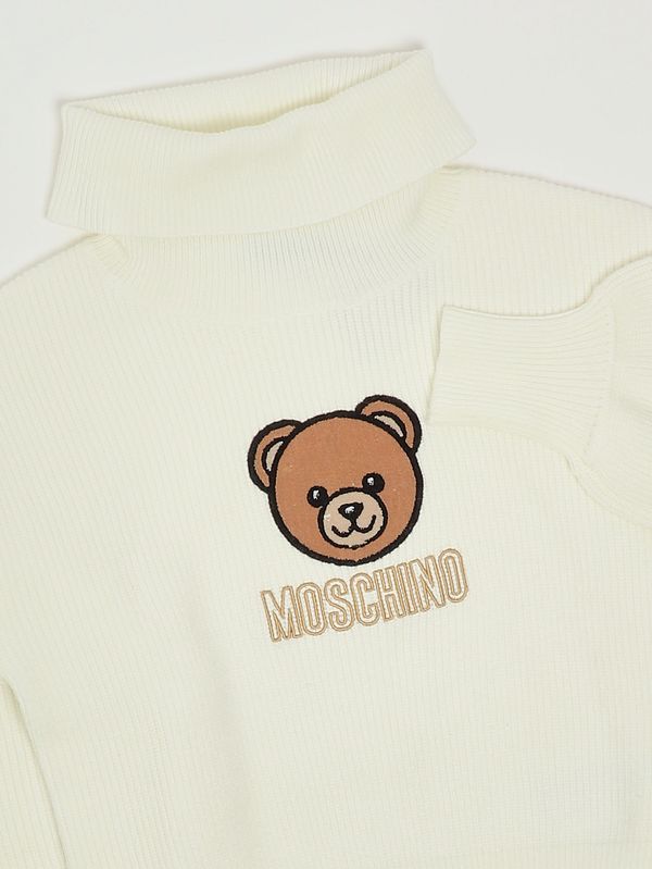 3. Turtleneck girl's sweater in viscose blend White Moschino hdw02alhe77