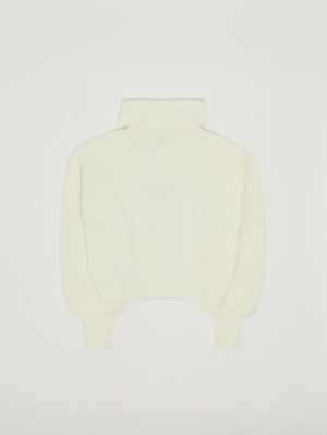 2. Turtleneck girl's sweater in viscose blend White