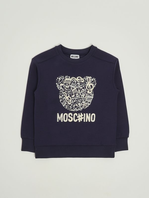 1. Kinder-Sweatshirt aus Baumwollmischung Blau Moschino hmf099lda58