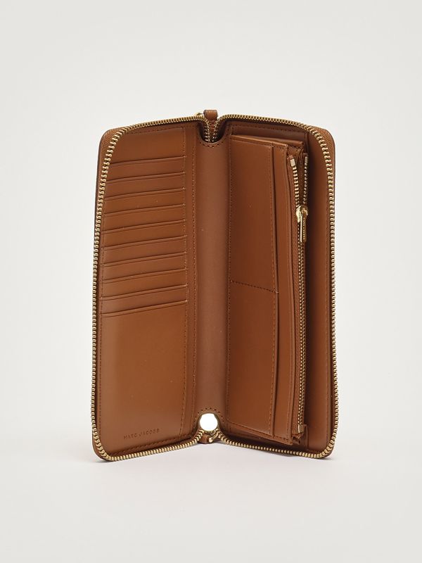 4. Portefeuille The Wallet en cuir pleine fleur pour femme Huile d'argan Marc Jacobs 2p4smp015s02