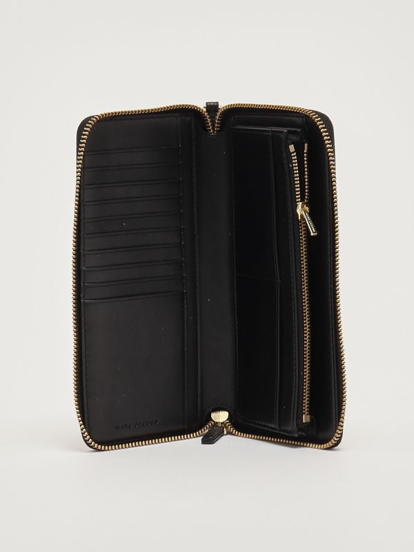 4. Portefeuille The Wallet en cuir pleine fleur pour femme Noir Marc Jacobs 2p4smp015s02