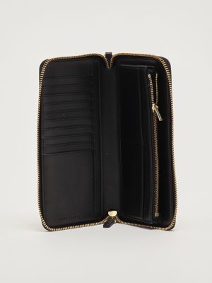 4. Portefeuille The Wallet en cuir pleine fleur pour femme Noir