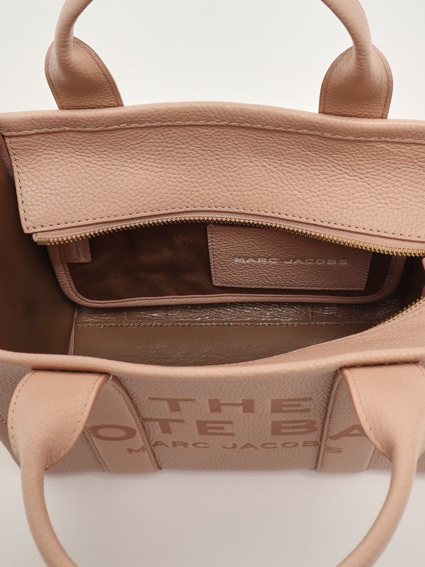 4. The Leather Small Tote Bag Small in full-grain leather for women Pink Marc Jacobs h009l01sp21
