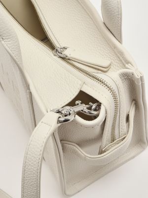 5. The Leather Small Tote Bag Small in full-grain leather for women Cotton-Silver