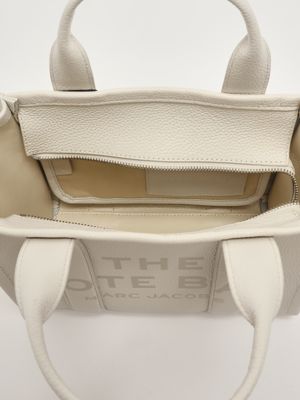 4. The Leather Small Tote Bag Small in full-grain leather for women Cotton-Silver