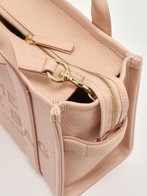 5. The Leather Small Tote Bag Small in full-grain leather for women Pink