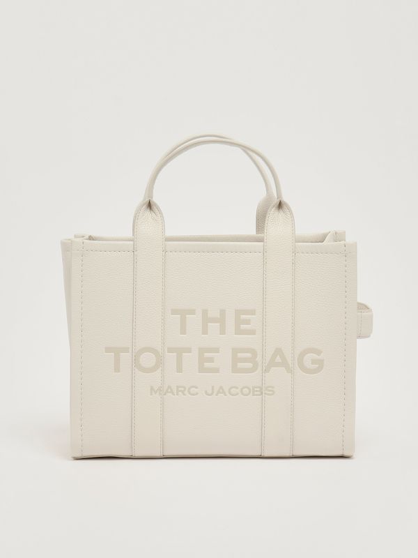 1. The Leather Medium Tote Bag in full grain leather for women Cotton-Silver Marc Jacobs h004l01pf21