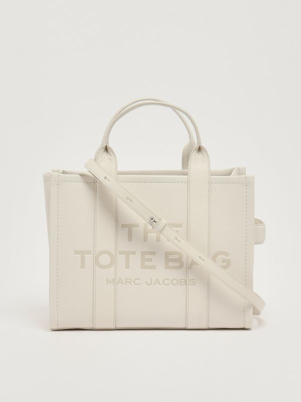 3. The Leather Medium Tote Bag in full grain leather for women Cotton-Silver Marc Jacobs h004l01pf21