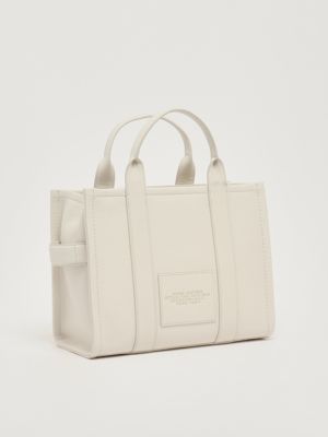 2. The Leather Medium Tote Bag in full grain leather for women Cotton-Silver