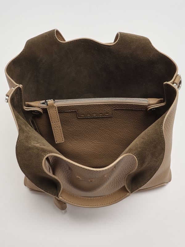 6. Sac à main H01R en cuir martelé pour femme Beige Clair Hogan kbw01ra0200th1