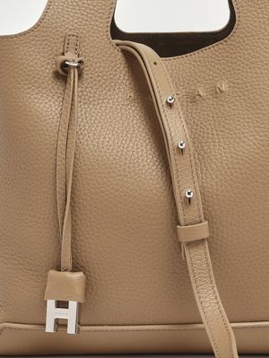 5. Sac à main H01R en cuir martelé pour femme Beige Clair