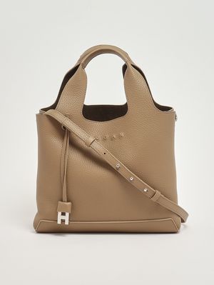 3. Sac à main H01R en cuir martelé pour femme Beige Clair