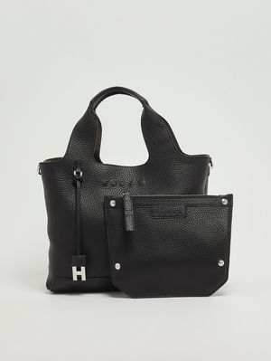 4. Sac à main H01R en cuir martelé pour femme Noir