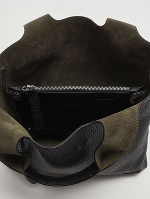 5. Sac à main H01R en cuir martelé pour femme Noir