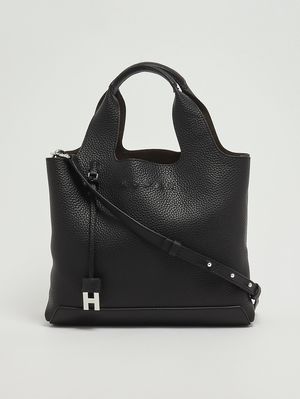 3. Sac à main H01R en cuir martelé pour femme Noir