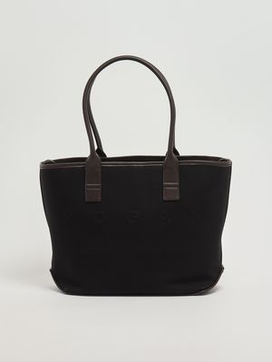 Borsa donna Script in canvas e pelle Nero-Marrone Hogan