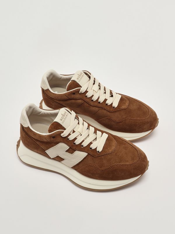Hogan H641 suede sneakers for women - Tobacco