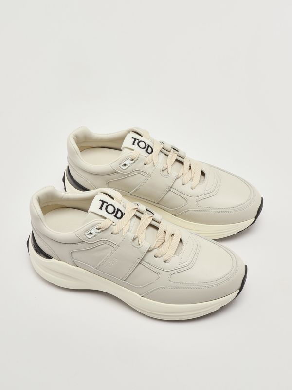 Tod's 81L leather sneakers for women - Milk | Caposerio.com