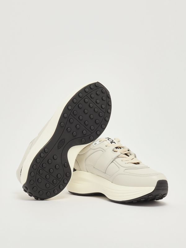Tod's 81L leather sneakers for women - Milk | Caposerio.com