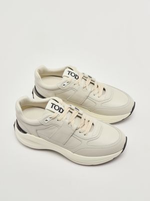 Tod's 81L leather sneakers for women - Milk | Caposerio.com