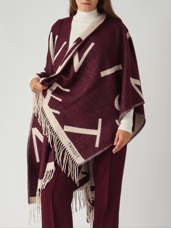 5. Women's wool-blend cape Grape pomace Twinset 252ta4220