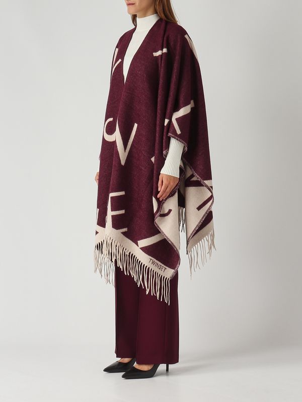3. Women's wool-blend cape Grape pomace Twinset 252ta4220
