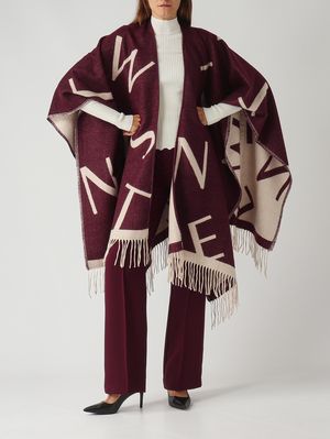2. Women's wool-blend cape Grape pomace