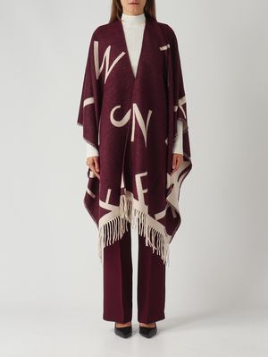 Women's wool-blend cape Grape pomace Twinset