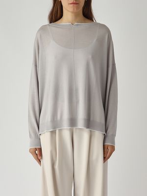 Pull en laine mélangée pour femme Gris Perle Gran Sasso