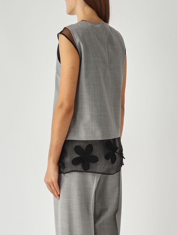4. Blusa de mujer Partenepe en mezcla de lana elástica Gris jaspeado Liviana Conti l5wp08