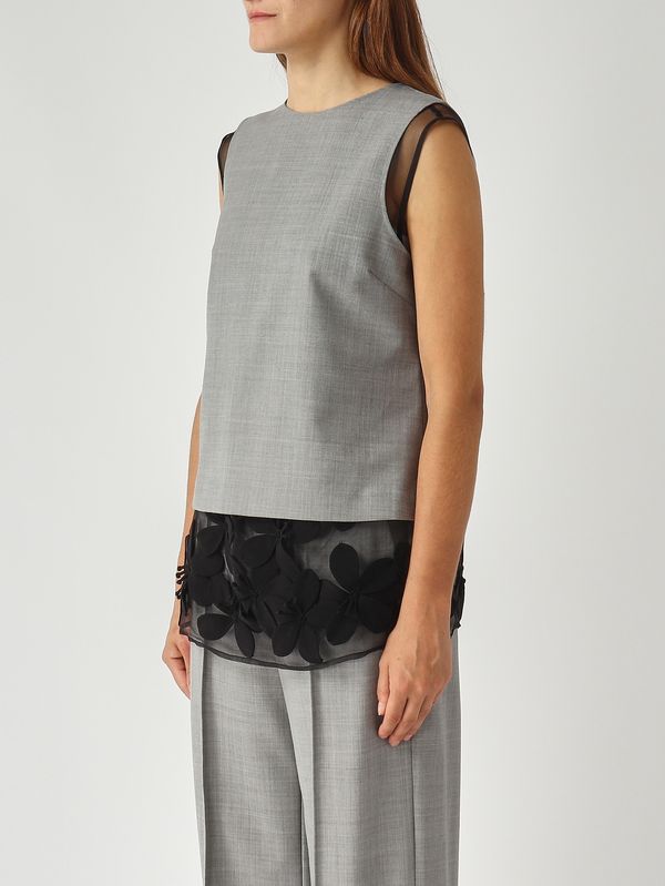 3. Blusa de mujer Partenepe en mezcla de lana elástica Gris jaspeado Liviana Conti l5wp08