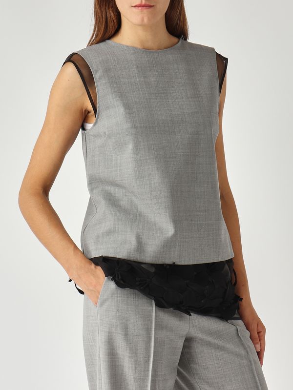 5. Blusa de mujer Partenepe en mezcla de lana elástica Gris jaspeado Liviana Conti l5wp08