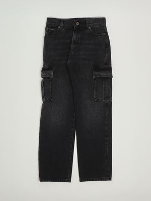 Baumwoll-Jeans für Kinder Schwarzer Denim Dolce e Gabbana