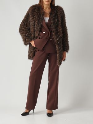 3. Blazer de mujer Bon de mezcla de lana elástica Moka