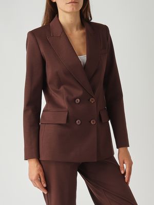 6. Blazer de mujer Bon de mezcla de lana elástica Moka