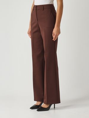 4. Pantalone donna Elisa in misto lana stretch Moka