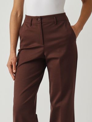 6. Pantalone donna Elisa in misto lana stretch Moka