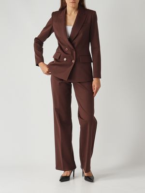 2. Pantalone donna Elisa in misto lana stretch Moka