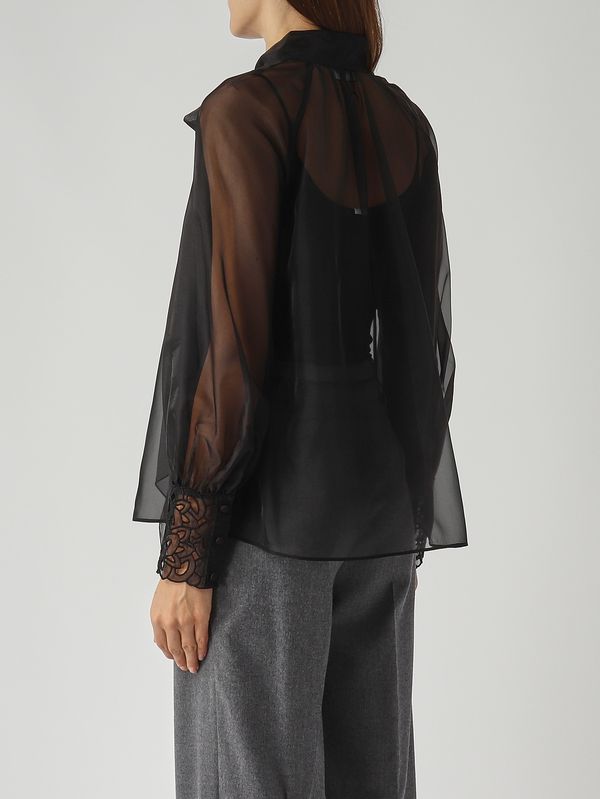4. Blusa de organza para mujer Negro Nenette fiji