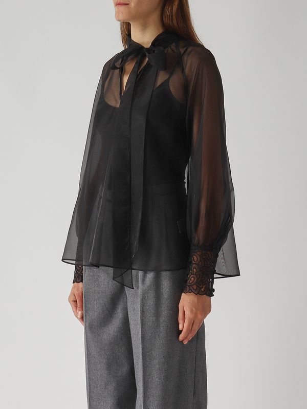 3. Blusa de organza para mujer Negro Nenette fiji