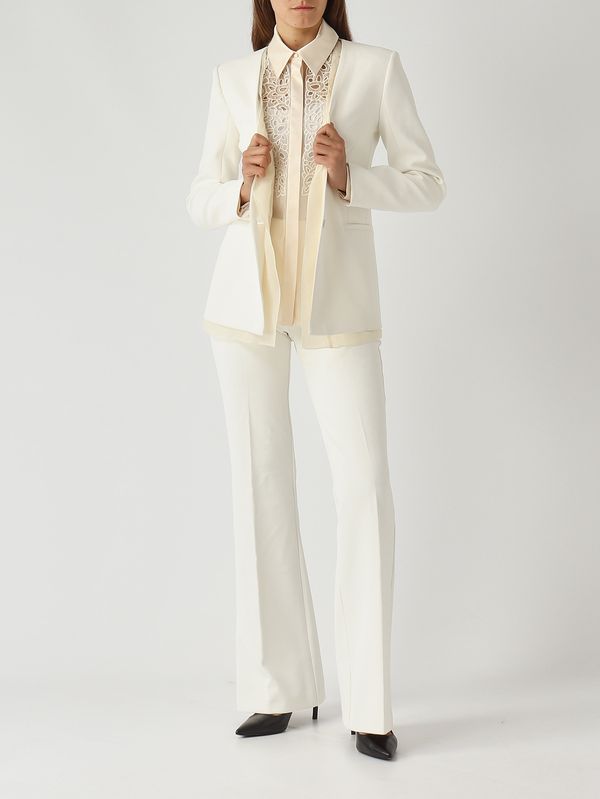 2. Camisa de mujer Folk en organza Crema Nenette folk